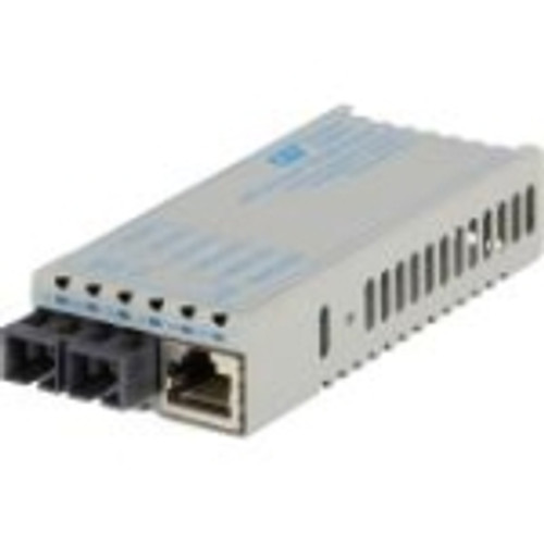 1103D-1-01 miConverter PoE/PD 10/100 Ethernet Fiber Media Converter RJ45 SC Single-Mode 30km 1 x 10/100BASE-TX, 1 x 100BASE-LX, US AC & PoE Powered,