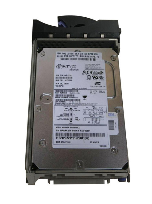 06P5776R IBM 36.4GB 15000RPM Ultra-320 SCSI 80-Pin Hot Swap 3.5-inch Internal Hard Drive