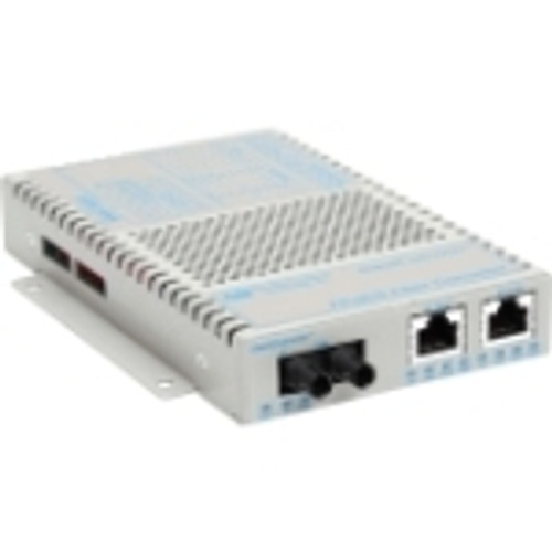 9300-0-21 OmniConverter 10/100 PoE Ethernet Fiber Media Converter Switch RJ45 ST Multimode 5km 2 x 10/100BASE-TX; 1 x 100BASE-FX; US AC Powered;