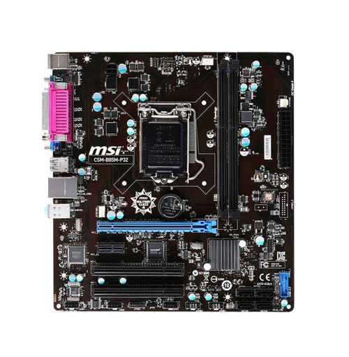 CSMB85MP32CA MSI Socket 1150 Chipset B85 DDR3 SATA 3GBps PCIe 3.0 x16 USB 2.0/3.0 micro-ATX System Board (Refurbished)