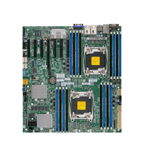 X10DRHCO SuperMicro Dual Socket R3 LGA 2011 Xeon E5-2600 v4 / v3 Intel C612 Chipset DDR4 16 x DIMM 10 x SATA 6Gbps E-ATX Server Motherboard (Refurbished)