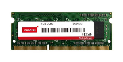 Innodisk 4GB PC3-8500 DDR3-1066MHz non-ECC Unbuffered CL7 204-Pin SoDimm Dual Rank Memory Module