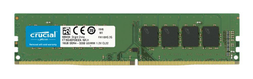 Crucial 16GB PC4-25600 DDR4-3200MHz non-ECC Unbuffered CL22 288-Pin DIMM 1.2V Dual Rank Memory Module