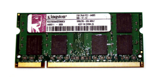 Kingston 2GB PC2-6400 DDR2-800MHz non-ECC Unbuffered 200-Pin SoDimm Memory Module