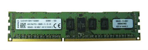 Kingston 4GB PC3-12800 DDR3-1600MHz ECC Unbuffered CL11 240-Pin DIMM Dual Rank Memory Module