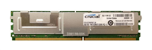 Crucial 4GB PC2-5300 DDR2-667MHz ECC Fully Buffered CL5 240-Pin DIMM Dual Rank Memory Module