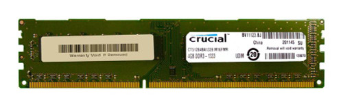 Crucial 4GB PC3-10600 DDR3-1333MHz non-ECC Unbuffered CL9 240-Pin DIMM Dual Rank Memory Module