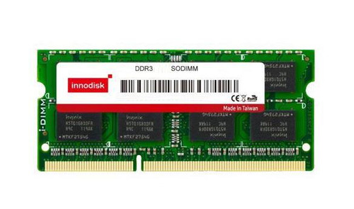 Innodisk 4GB PC3-10600 DDR3-1333MHz non-ECC Unbuffered CL9 204-Pin SoDimm Single Rank Memory Module