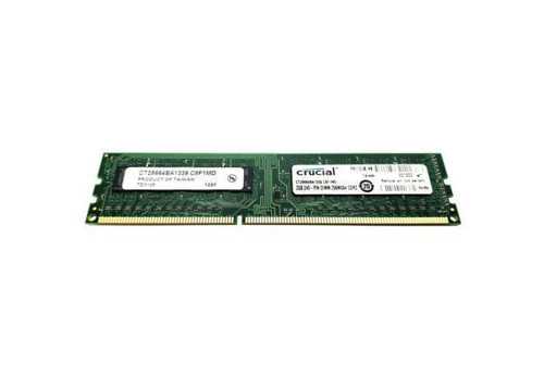Crucial 2GB PC3-10600 DDR3-1333MHz non-ECC Unbuffered CL9 240-Pin DIMM Dual Rank Memory Module