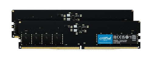 Crucial 64GB Kit (2 X 32GB) PC5-44800 DDR5-5600MHz Non-ECC Unbuffered CL46 288-Pin UDIMM 1.1V Dual Rank Memory Module