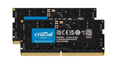 Crucial 48GB Kit (2 X 24GB) PC5-44800 DDR5-5600MHz Non-ECC Unbuffered CL46 262-Pin SoDIMM 1.1V Dual Rank Memory Module