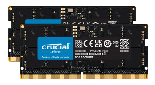 Crucial 32GB Kit (2 X 16GB) PC5-38400 DDR5-4800MHz Non-ECC Unbuffered CL40 260-Pin SoDIMM 1.1V Single Rank Memory Module