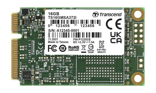 Transcend MSA372I Series 16GB MLC SATA 6Gbps mSATA Internal Solid State Drive (SSD) (Industrial Grade)