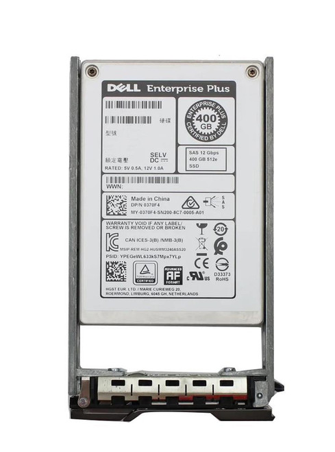 Dell Compellent 400GB MLC SAS 12Gbps 3.5-inch Internal Solid State Drive (SSD) with tray
