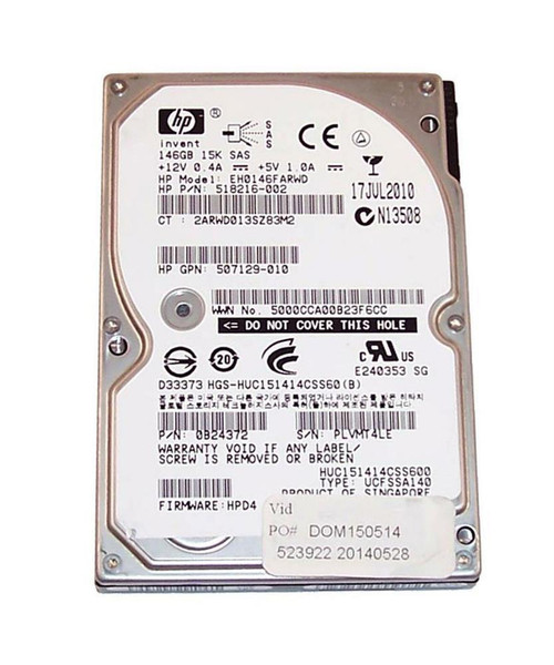 HP 146GB 15000RPM SAS 6Gbps 2.5-inch Internal Hard Drive