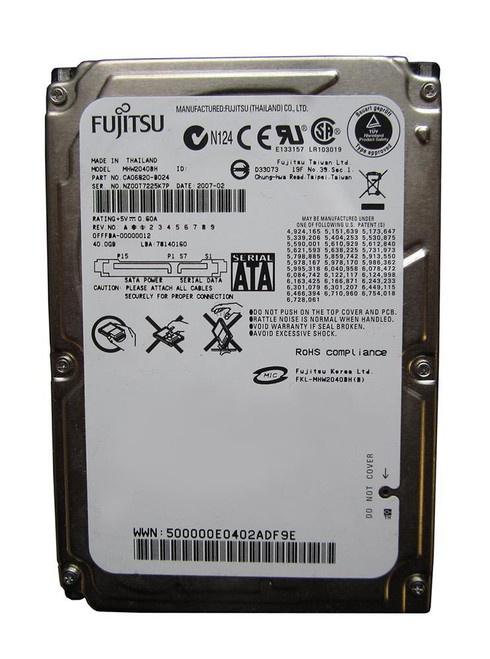 Fujitsu Mobile 40GB 5400RPM SATA 1.5Gbps 8MB Cache 2.5-inch Internal Hard Drive (50-Pack)