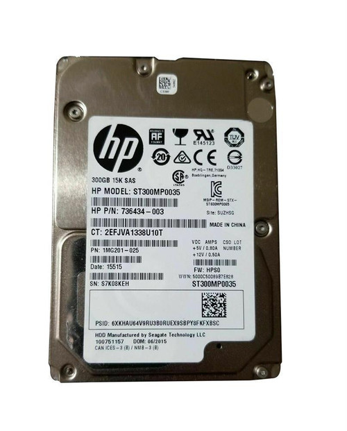 HPE 300GB 15000RPM SAS 6Gbps 2.5-inch Internal Hard Drive