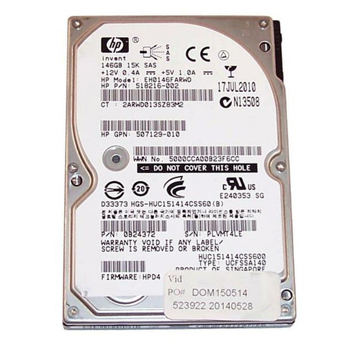 HP 146GB 15000RPM SAS 6Gbps 3.5-inch Internal Hard Drive