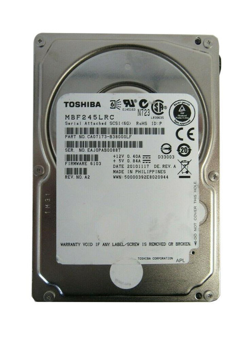 Toshiba Enterprise 450GB 10000RPM SAS 6Gbps 16MB Cache 3.5-inch Internal Hard Drive with Carrier (20-Pack)