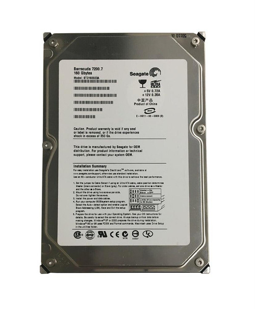 Seagate Barracuda 160GB 7200RPM ATA-100 8MB Cache 3.5-inch Internal Hard Drive (20-Pack)