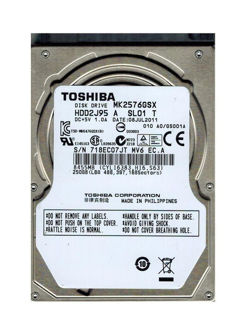 Toshiba 250GB 5400RPM SATA 3Gbps 8MB Cache 2.5-inch Internal Hard Drive (50-Pack)