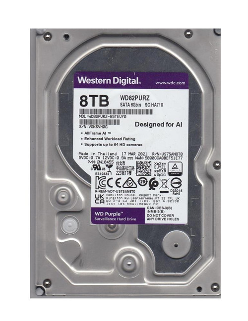 Western Digital Purple 8TB 5.4K SATA Hard Drive