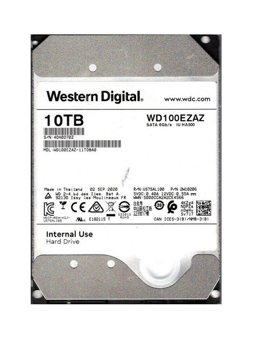 Western Digital 10TB 5400Rpm 256Mb SATA 6Gbps 3.5 Inch Hard Drive A1