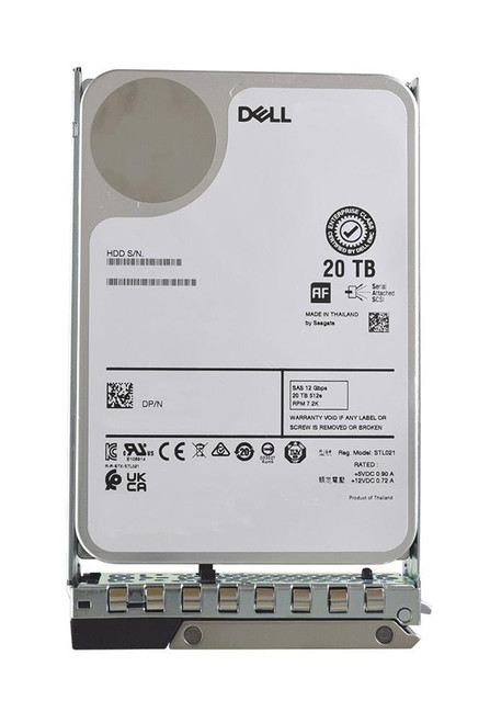 Dell 20TB 7200RPM SAS 12Gbps (ISE-512e) 3.5-inch Internal Hard Drive with Tray for 14G And 15G PowerEdge Server
