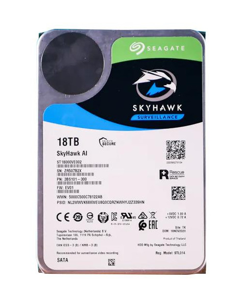 Seagate Skyhawk Ai Series 18TB 7200RPM SATA 6Gbps (512e) 3.5-inch Hard Disk Drive