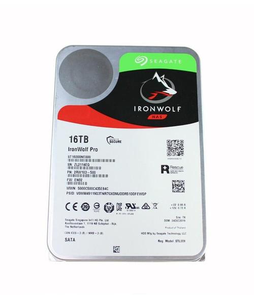 Seagate Enterprise Iron Wolf Pro 16TB 7200RPM SATA 6Gbps 256MB Cache (512e) 3.5-inch Internal Hard Drive