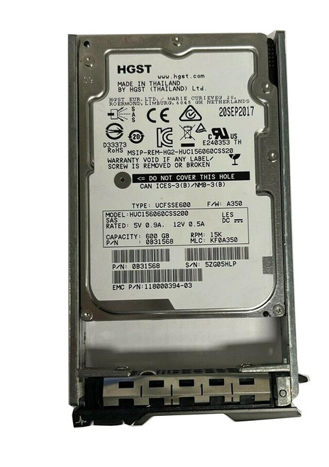 Western Digital Lt 600GB 15K SAS 2.5 12Gbs Hard Drive Fits R610 R620 R630 R710 R720 R730 R830