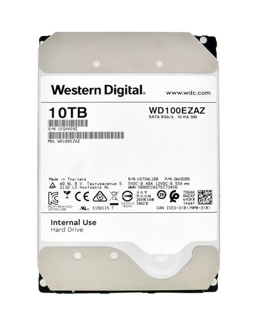Western Digital Red 10TB 5400RPM SATA 6Gbps 256MB Cache 3.5-inch Internal Hard Drive for Nas Storage
