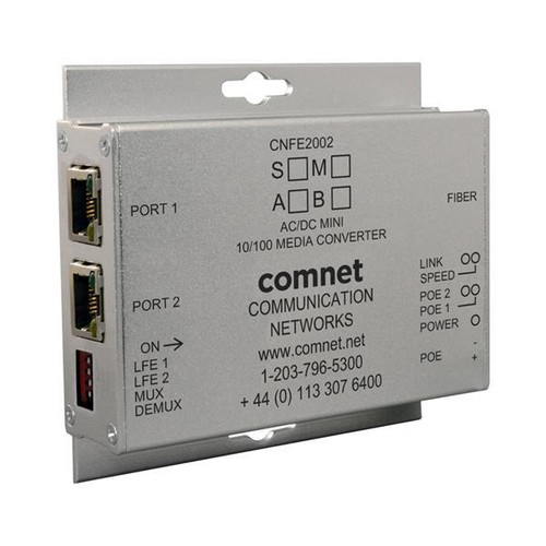 ComNet 2 Channel 10/100 Mbps Ethernet 1550/1310nm 2x Network RJ-45 1x ST Ports Simplex ST Port Single-mode Fast Ethernet 10/100Base-TX 100BASE-FX
