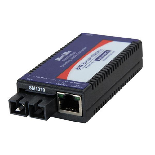 Advantech 10/100Mbps Miniature 1x Network RJ-45 1x SC Ports DuplexSC Port Multi-mode Fast Ethernet 100Base-TX 100Base-FX Rail-mountable Wall Media