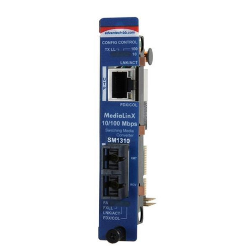 Advantech Slide-In Modular 10/100Mbps to Fiber Series 1x Network RJ-45 1x SC Ports Fast Ethernet 10/100Base-T 10/100Base-X Media Converter