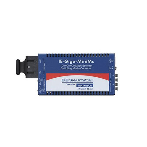 Advantech 10/100/1000Mbps Miniature 1x Network RJ-45 1x SC Ports DuplexSC Port Single-mode Gigabit Ethernet 10/100/1000Base-TX 1000Base-LX DIN Rail