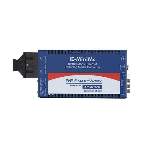 Advantech 10/100Mbps Miniature 1x Network RJ-45 1x SC Ports DuplexSC Port Multi-mode Fast Ethernet 100Base-TX 100Base-SX Rail-mountable Wall Media