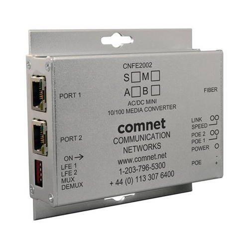 ComNet 2 Channel 10/100 Mbps Ethernet 1310/1550nm 2x Network RJ-45 1x ST Ports Simplex ST Port Multi-mode Fast Ethernet 10/100Base-TX 100BASE-FX