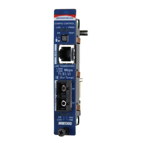 Advantech Slide-In Modular T1/E1/J1 and DS3/E3/STS Series 1x Network RJ-45 1x SC Ports Single-mode Fast Ethernet 100Base-T 100Base-X Media Converter