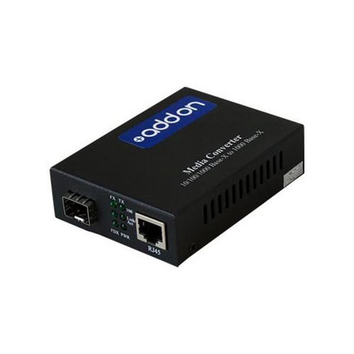 AddOn 1x RJ-45 and 1x SFP (mini-GBIC) Connector 10/100/1000Base-TX Media Converter