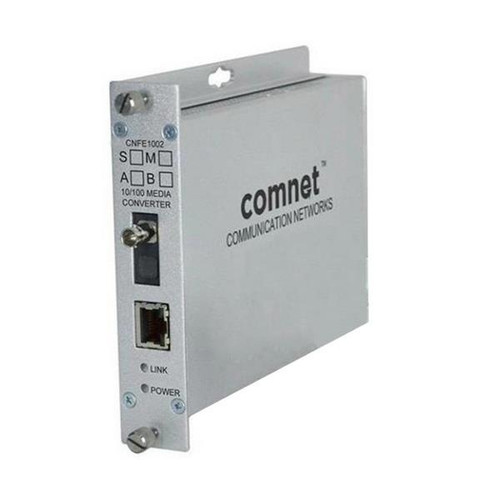 ComNet CNFE1002M1A Fast Ethernet 1x Network RJ-45 1x ST Ports 10/100Base-TX 100Base-FX Rail-mountable Wall Mountable Media Converter