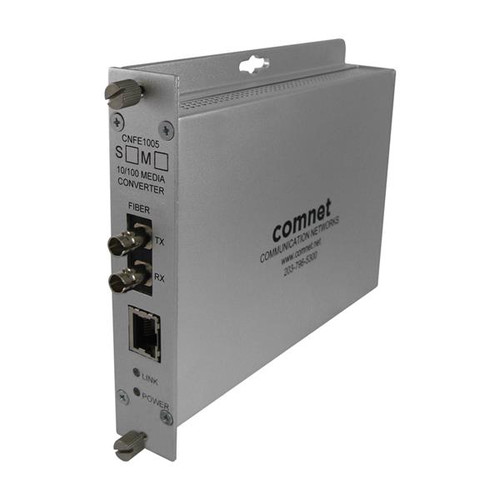ComNet CNFE1005S2-M Electrical to Optical 1x Network RJ-45 1x ST Ports 100Base-FX 10/100Base-TX Rack-mountable Rail-mountable Wall Media Converter
