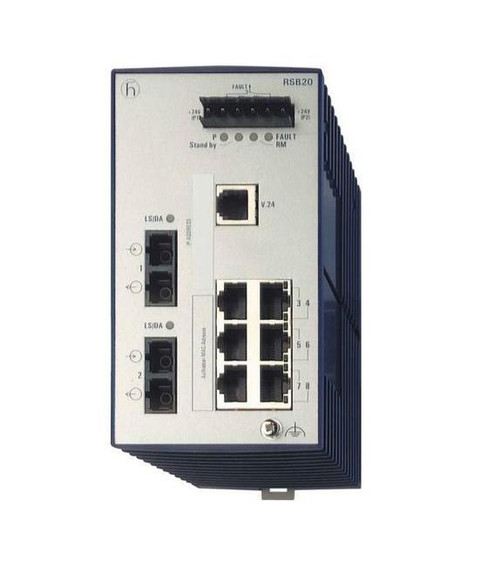 Hirschmann 8-Ports (6x 10/100 R-45 and 2x 100Mm Sc Din Ethernet Managed Switch (Refurbished)