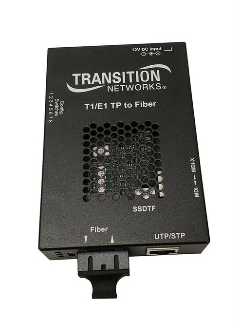 Transition Networks T1/E1-Fbr Sm St 8Km Media Converter W/Sa