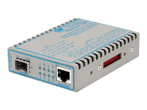 Omnitron Systems FlexPoint GX/T 10/100/1000 Copper to 100/1000X Fiber Ethernet 1x Network RJ-45 1x ST Ports DuplexST Port Single-mode Gigabit