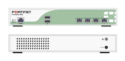 Fortinet FortiGate 80D Network Security/Firewall Appliance - 4 Port - Gigabit Ethernet - 4 x RJ-45 - Desktop