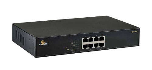 EtherWAN Unmanaged 8-port 10/100/1000BASE-T PoE Ethernet Switch - 8 Ports - Gigabit Ethernet - 10/100/1000Base-T - 2 Layer Supported - Twisted Pair