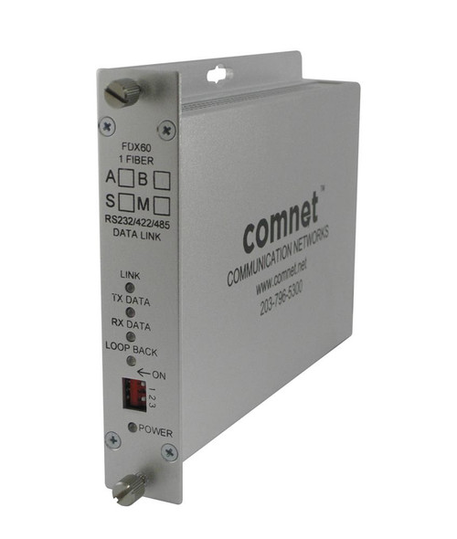 ComNet RS232/RS422/RS485 Data Media Converter 1x ST Ports Simplex DuplexST Port Single-mode 1x Expansion Slots DIN Rail Mountable Surface-mountable