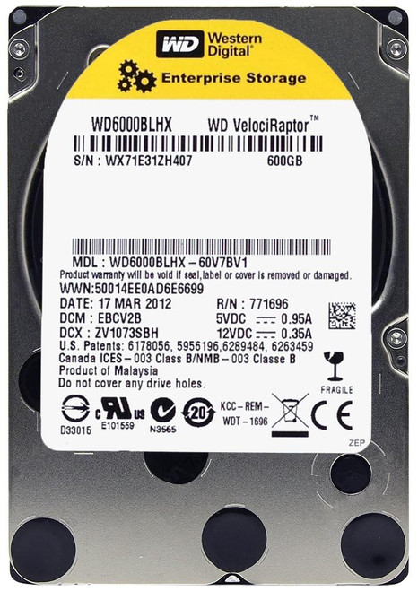 WD6000BLHX Western Digital VelociRaptor 600GB 10000RPM SATA 6Gbps