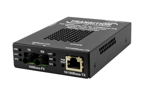 Transition Networks Poe 10/100Base-TX To 100Base-FX Sc Sm 3.3V- La Media Converter